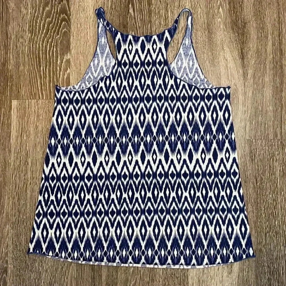 Womens Maurices Blue and White Aztec Print Tank Top - M - Picture 3 of 5